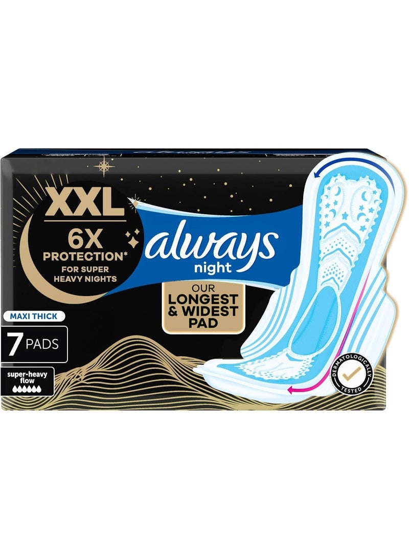 Always Dreamzz pad Cottony Soft Maxi Thick, Night long sanitary pads with wings, 7ct - Image 1